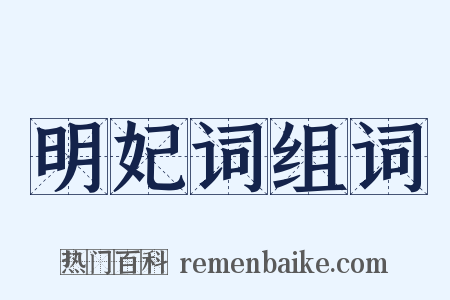 明妃词组词是什么意思的图片